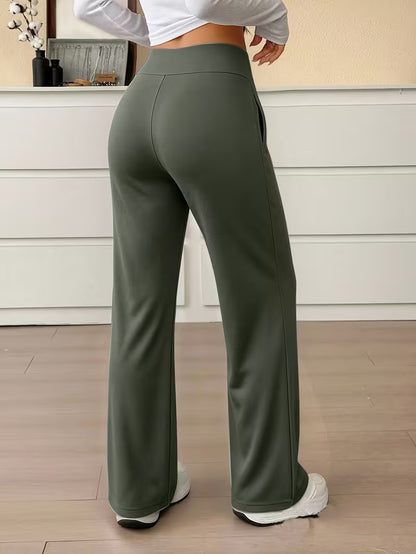 Vera — Pantalón Ancho de Tiro Alto con Cintura Moldeadora